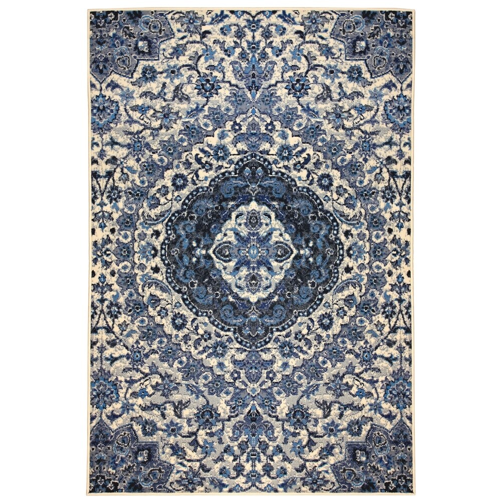 5'3 x 7'0 Rugs America Romeo JL60A Genesis White Abstract Vintage Area Rug 5'3 x 7'0 Rugs America Romeo JL60A Genesis White Abstract Vintage Area Rug